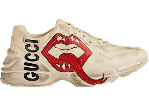 gucci shoes with rhinestones|Gucci rhyton lips.